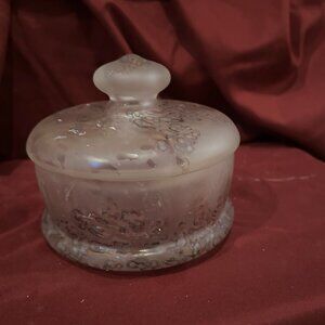 Antique  glass bowl  with lid